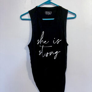 💪🖤✨ "SHE IS STRONG" EMPOWERING GRAPHIC MUSCLE TANK ✨🖤💪